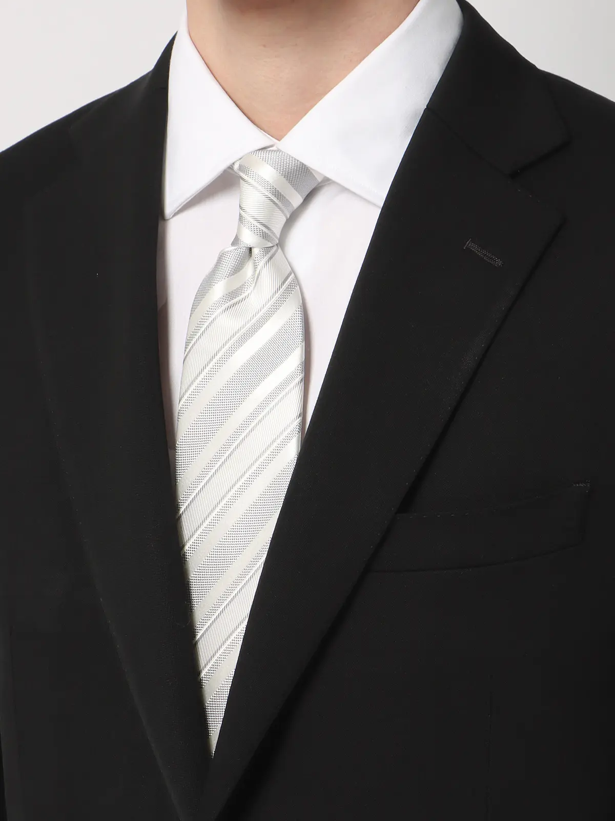 極上 漆黒ウール 黒金ボタン ダブルスーツ saint Laurentネクタイ 極上