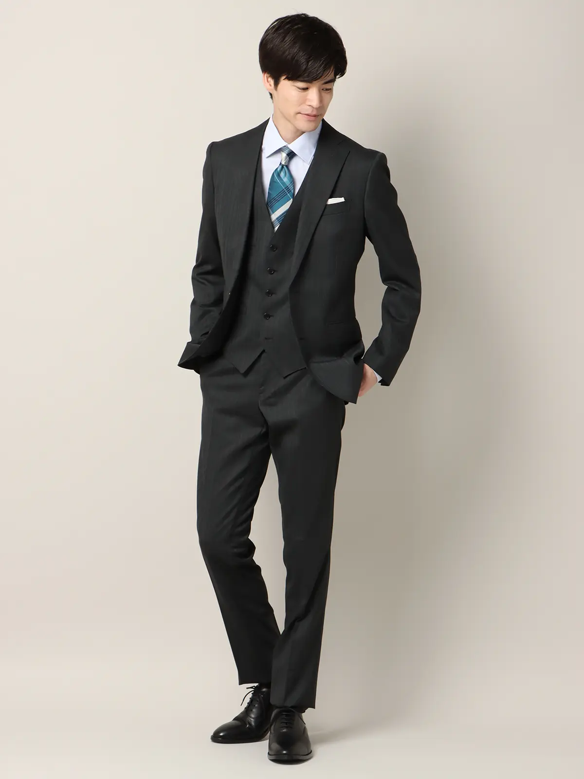 WEB限定／スーツ／スリーピース／2つボタン／ストライプ／CH22 | SUIT