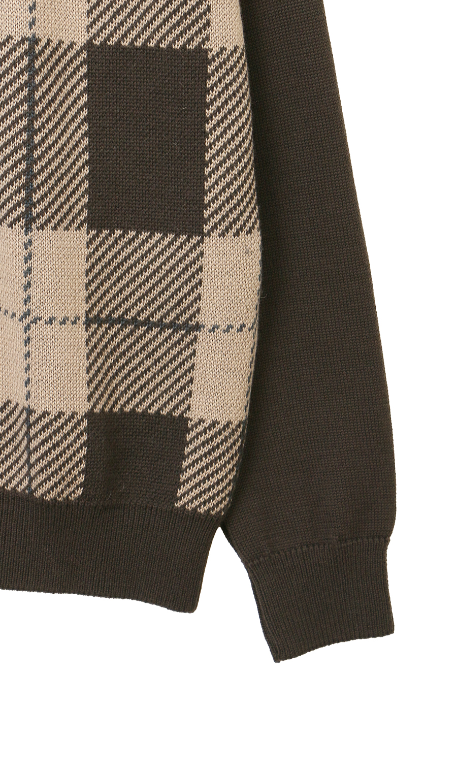 チェック柄クルーネックセーター【日本製】 (25501559-35) | Savile