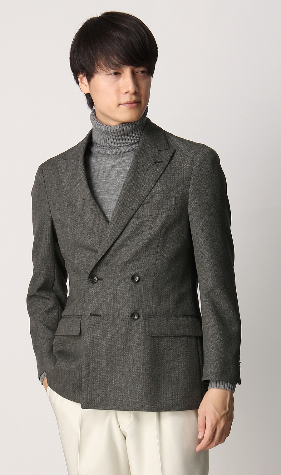 ダブル4ボタンピークドラペルジャケット《MORLES》 (MOJK2104-39