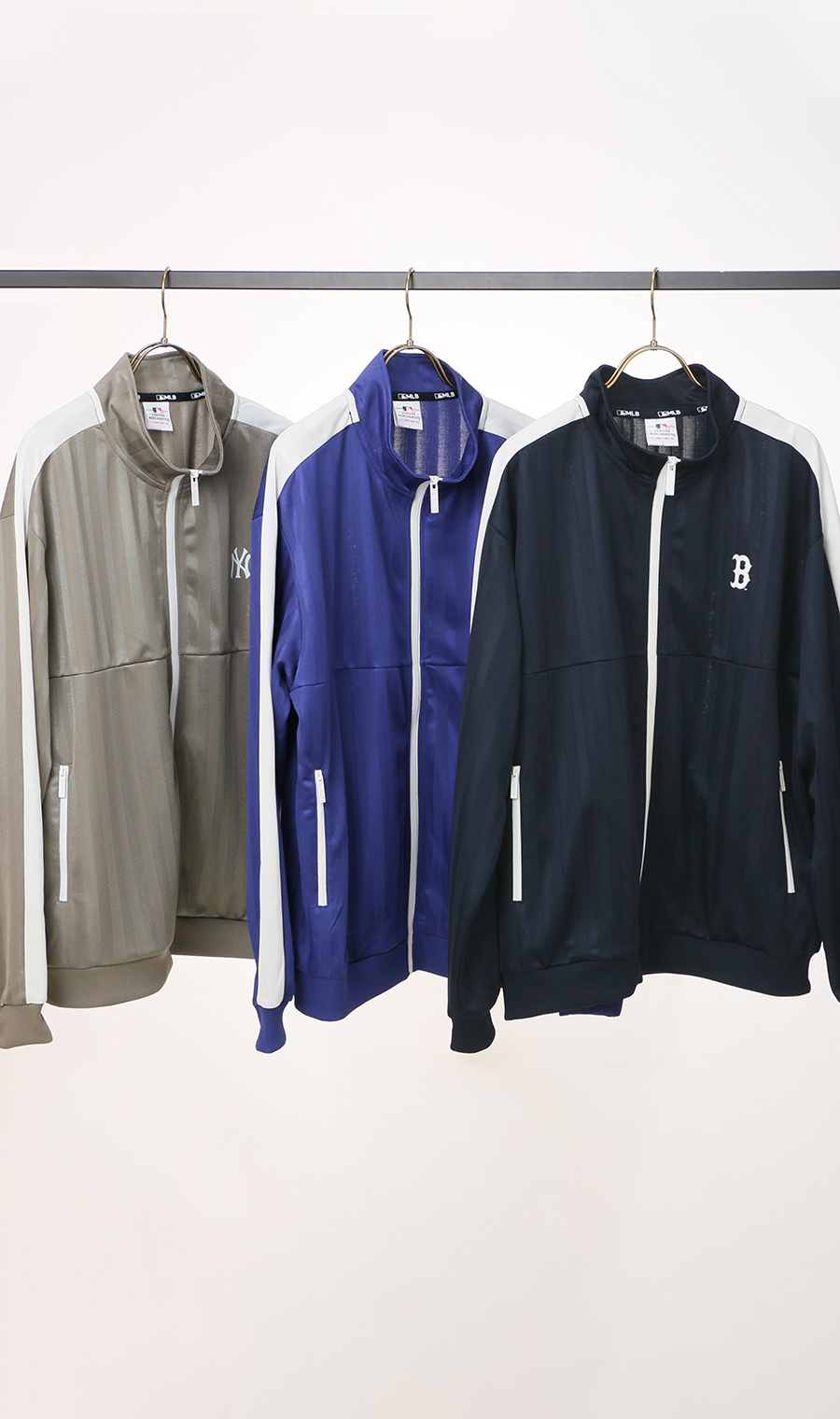 ストライプジャージトラックジャケット【MLB】【セットアップ着用可