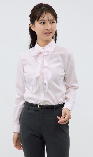 レギュラーカラーボウタイブラウス【長袖】【2WAY】 (RRF25102-71