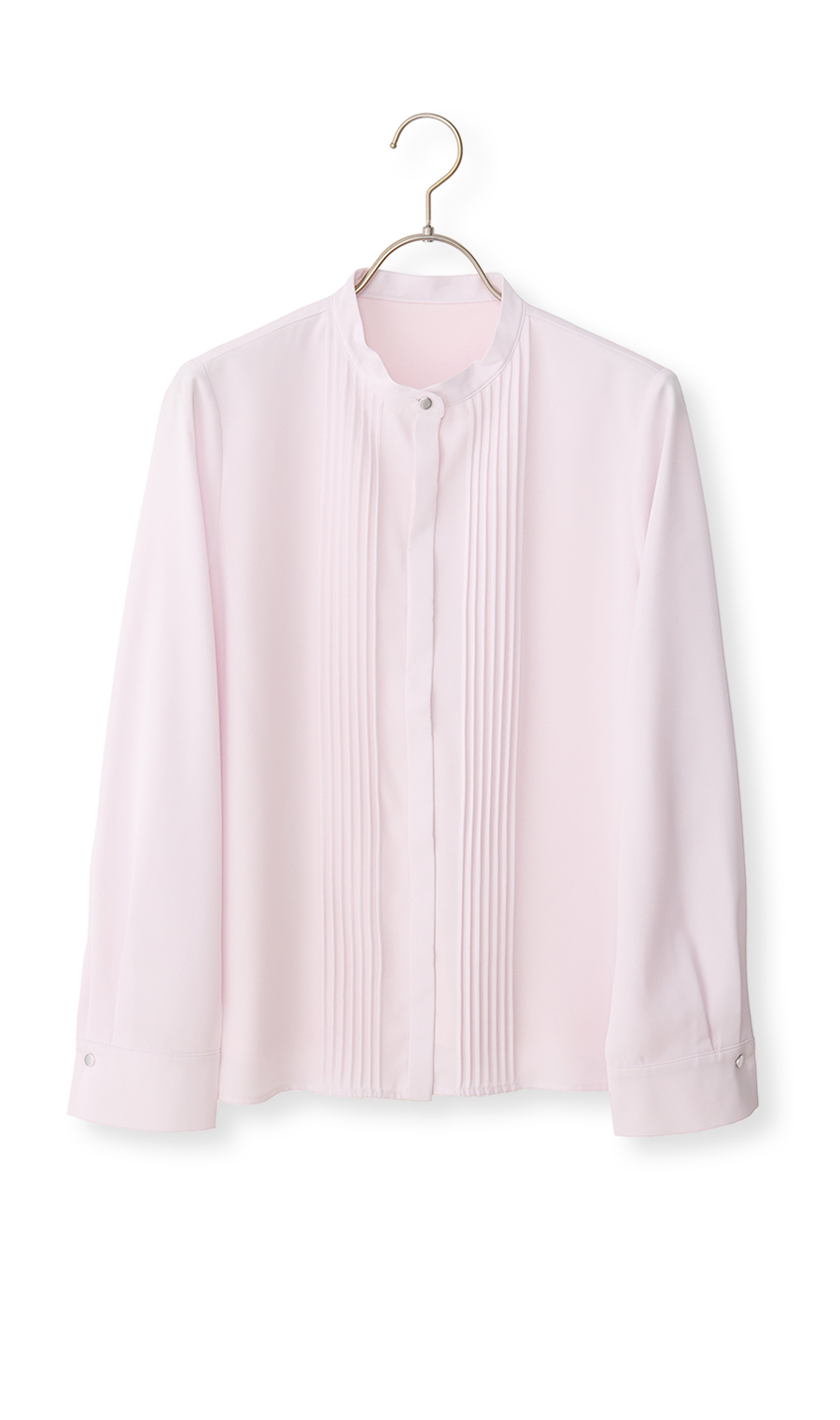 バンドカラーピンタックブラウス【長袖】 (HBL26117-71) | HILTON