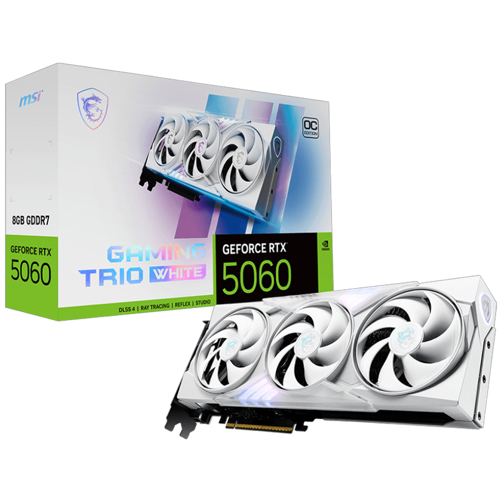 MSI GeForce RTX 5060 8G GAMING TRIO OC WHITE GDDR7 DLSS 4 128 Bit