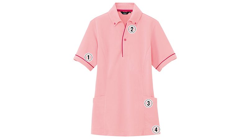 アイトス AZ7668 サイドポケット半袖ポロシャツ[男女兼用](6.3オンス