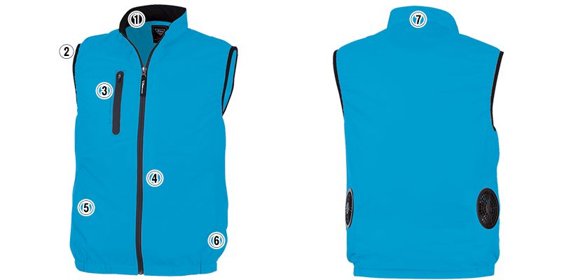 ジーベック XE98010[春夏用]空調服® ベスト ポリ100％｜空調服の通販