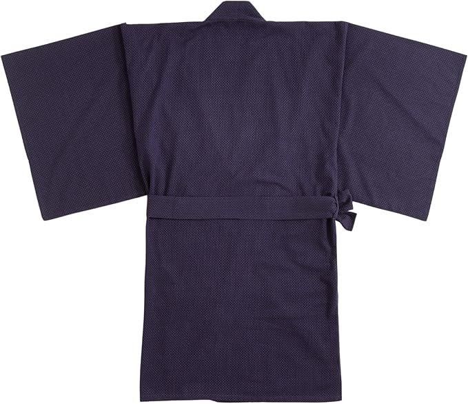 江戸てん] はっぴ 刺子織生地 長半纏 袢纏 法被 羽織り 半着付 2WAY 帯