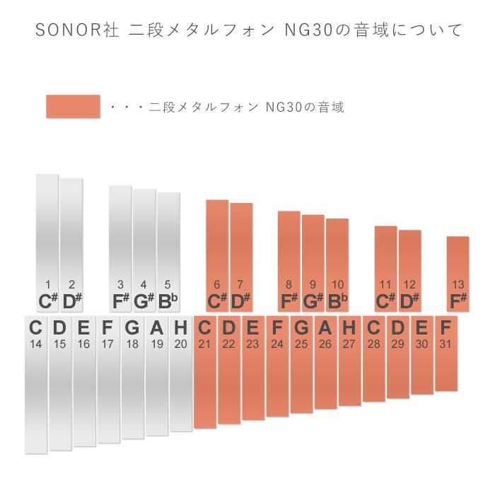 SONOR ゾノア社 二段メタルフォン NG30 - 木のおもちゃ 赤ちゃんの
