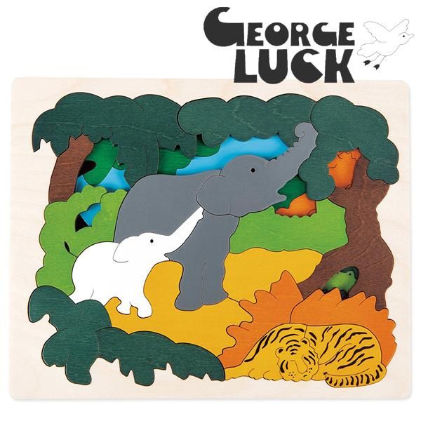 George Luck ジョージラック］木製2重パズル アジア - 木のおもちゃ