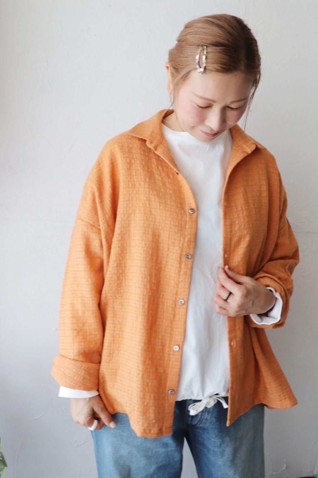 SALE＊【ichi Antiquite's】GINGHAM SHIRT | 繊細なウールガーゼが季節