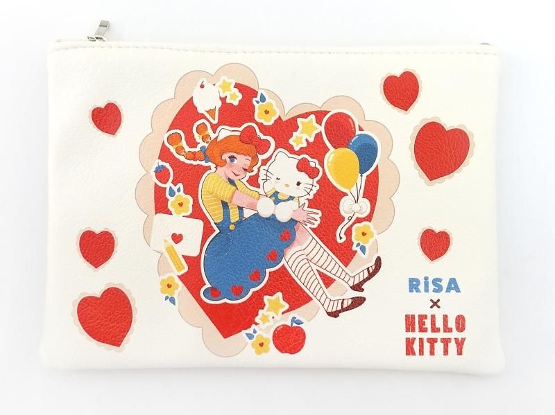 RiSA x ハローキティ 合皮フラットポーチ 【FEWMANY x SANRIO
