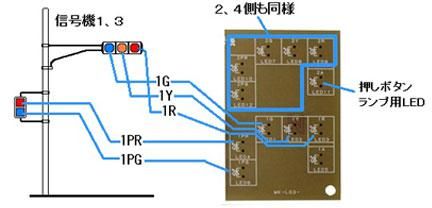 押しボタン式模型用交通信号機キット（4灯制御）