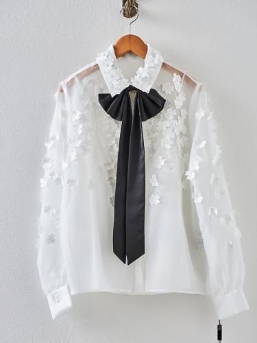 Sov.】オーガンジーフラワーボウタイシャツ - Carry On ONLINE STORE