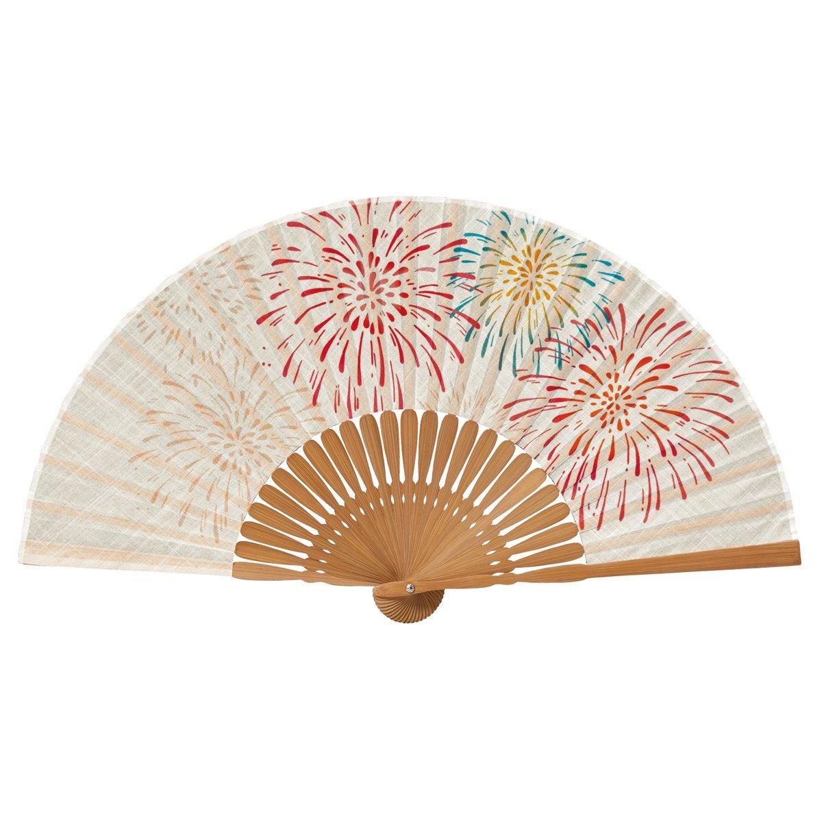 夏あかり［生成］【婦人扇子】 - 京扇子の老舗｜ギフト 扇子の山二