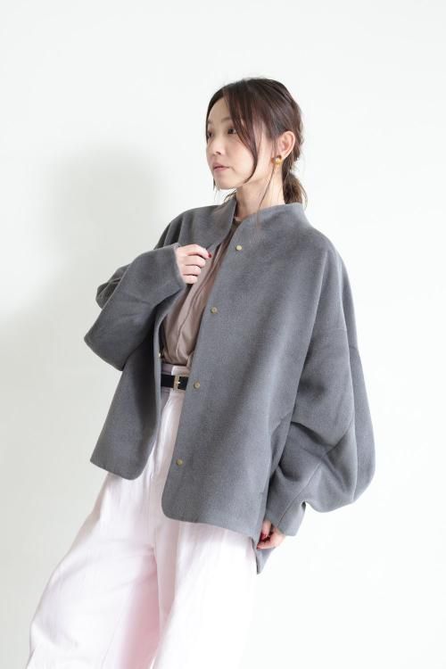 Mame Kurogouchi(マメ) Beaver Finished Alpaca Wool Blouson GREY