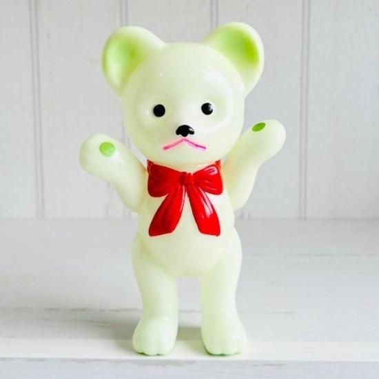 レトロドール】復刻版 クマちゃん 蓄光 レトロ・ソフビ人形