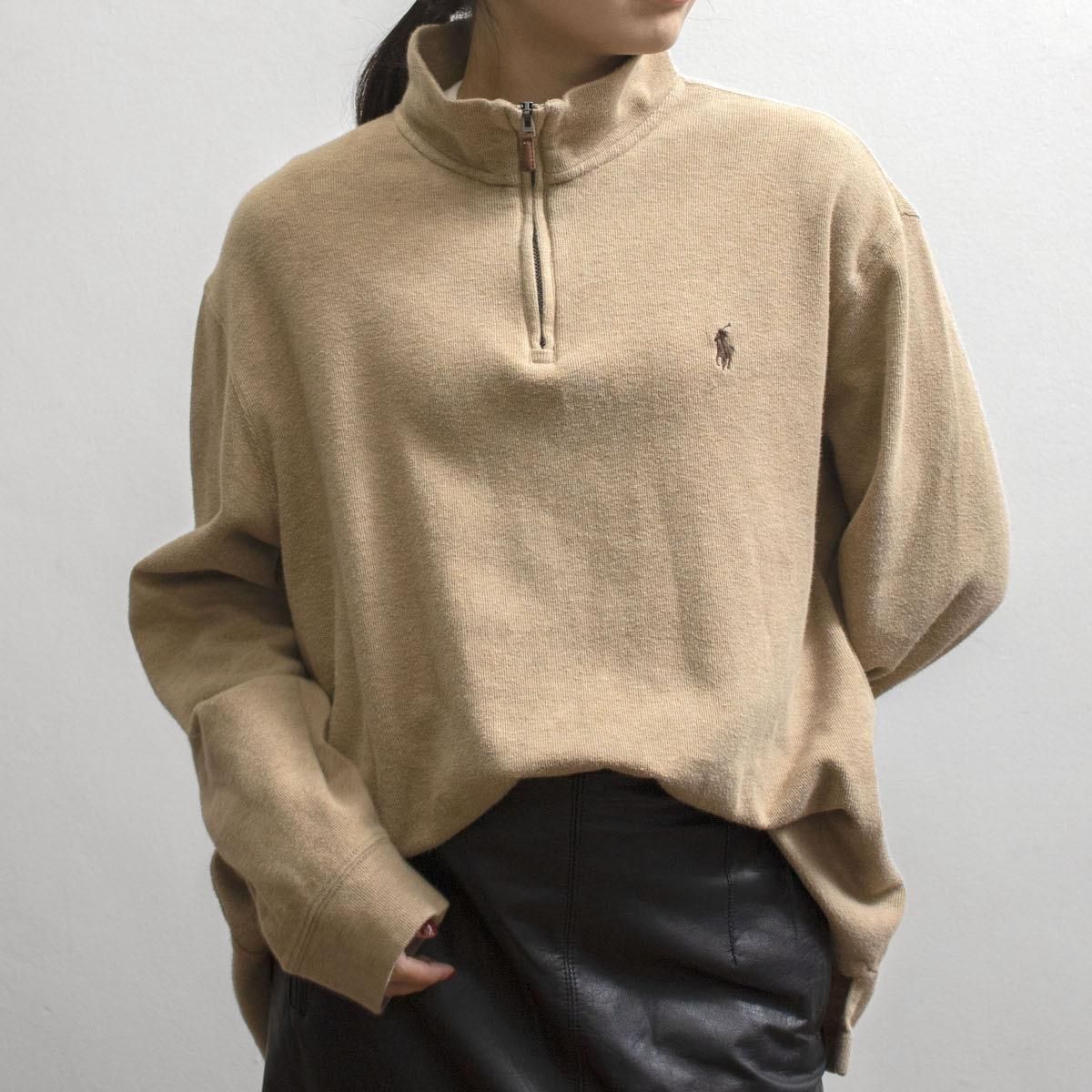 レディース] ラルフローレン ビッグサイズ モックネック ハーフジップ