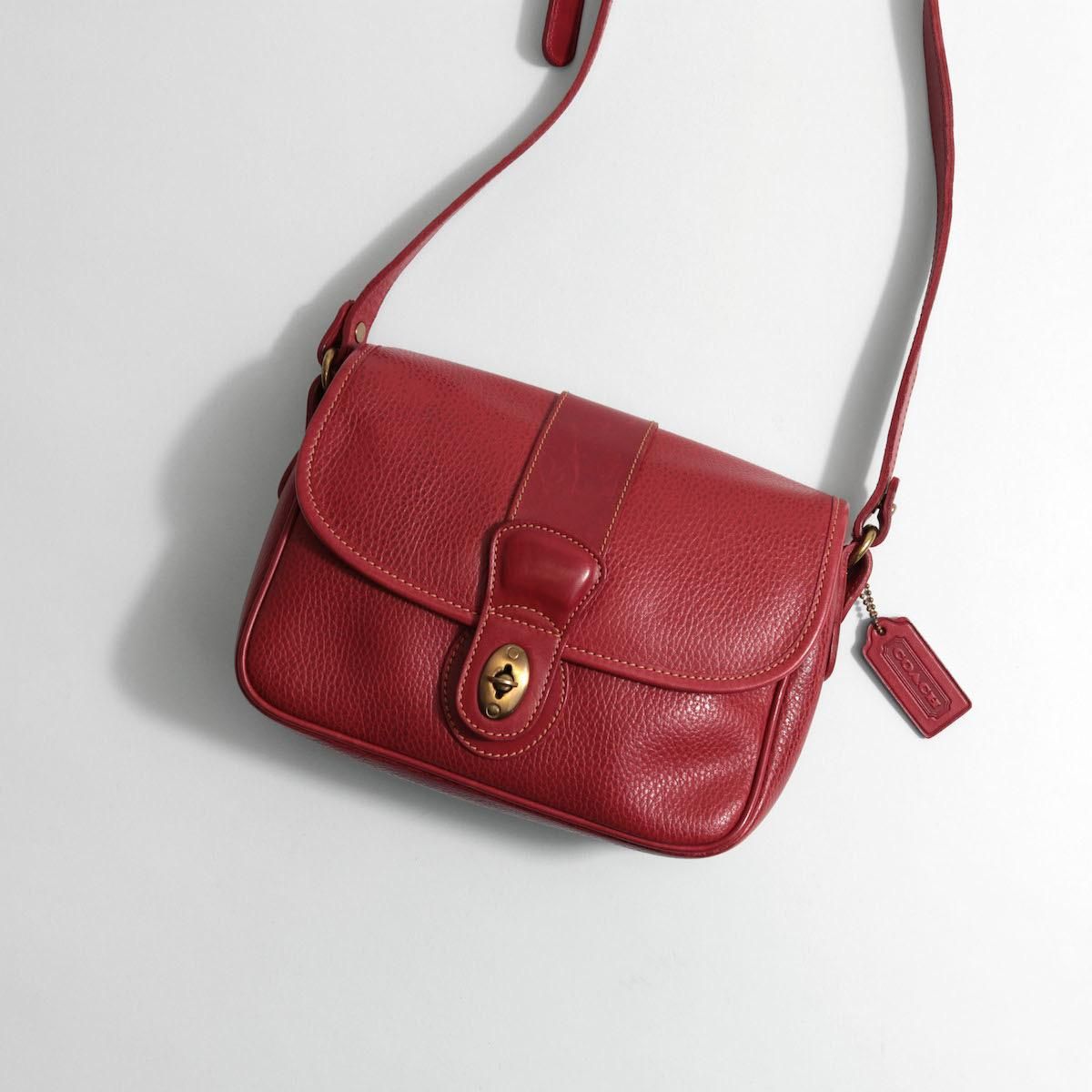 レディース] 1990s USA製 オールドコーチ ショルダーバッグ レッド