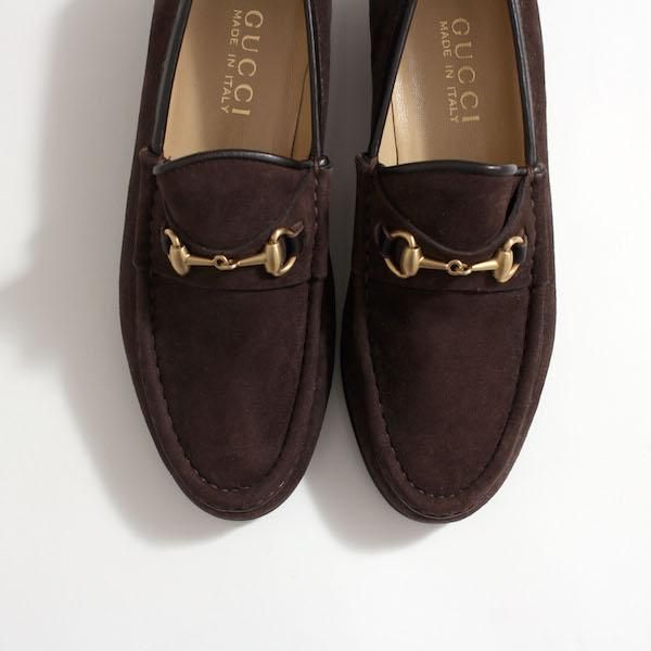 レディース] グッチ ホースビットローファー スエード ブラウン ほぼ未