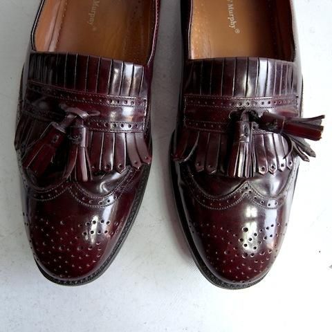 ジョンストン&マーフィー タッセルローファー バーガンディ US8 1/2