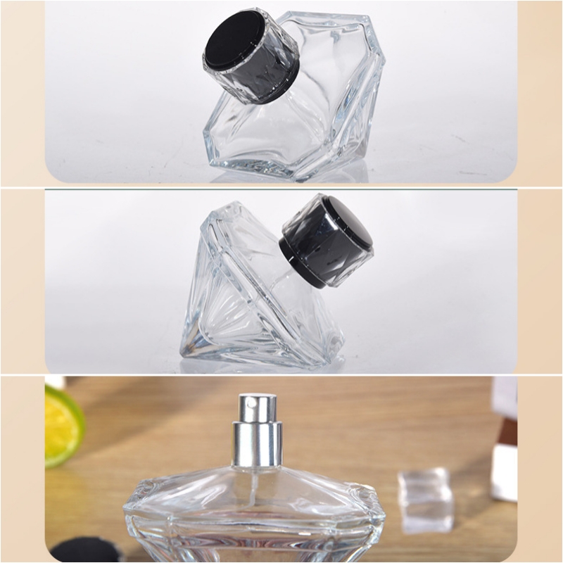 豪華な ダイヤモンドの形 香水アトマイザー ガラスボトル 香水瓶 詰替