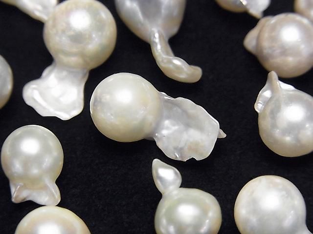 動画】【粒売り】国産アコヤ真珠 ヒレバロック6.5~8.5mm ホワイト