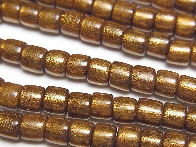 ゴールデンコーラル（金珊瑚） チューブ6×5×5mm 1連｜天然石ビーズの卸