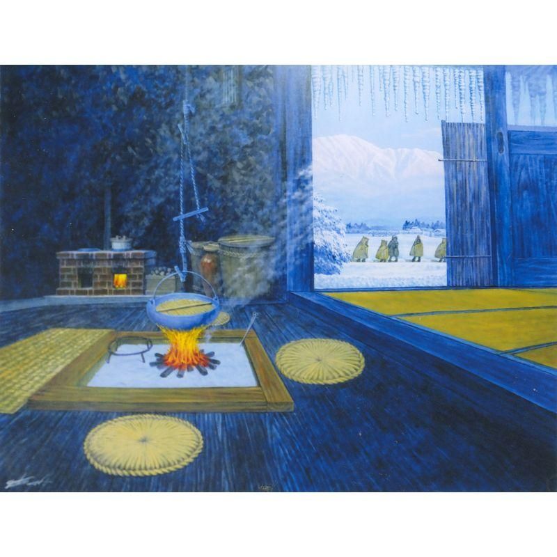 半澤 満 「郷愁―19・夕餉の香」 油彩50号 額付き - 一枚の繪オンライン