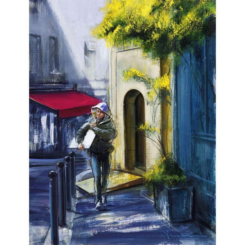 広田 稔 「ミモザの咲く頃」 油彩6号 - 一枚の繪オンラインショップ