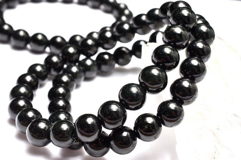 希少◇ミャンマー産 黒翡翠(ジェダイト) 8mm ブレスレット 1個売り