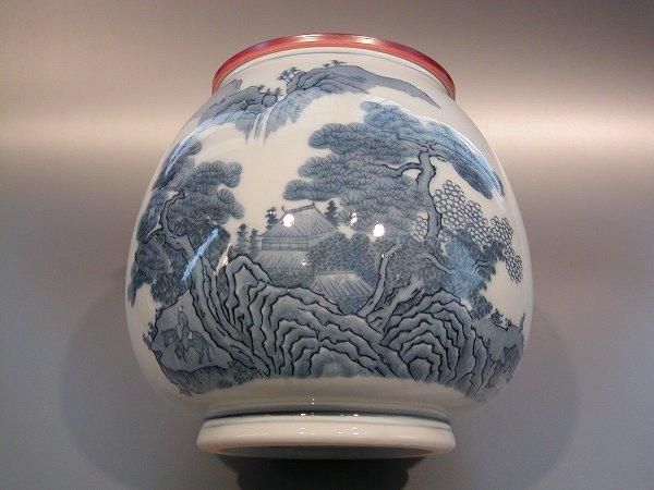 茶道具 水指 芋頭 染付山水、 加藤郷山作【 完売 】 - 茶道具 販売の