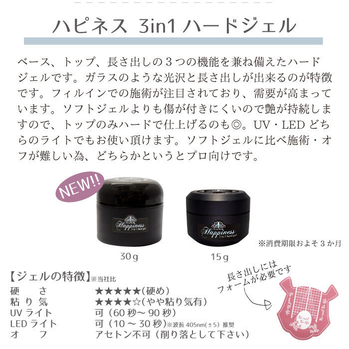 旧タイプベース復活☆ハピネス 【ネイル】ベース トップ ソークオフ