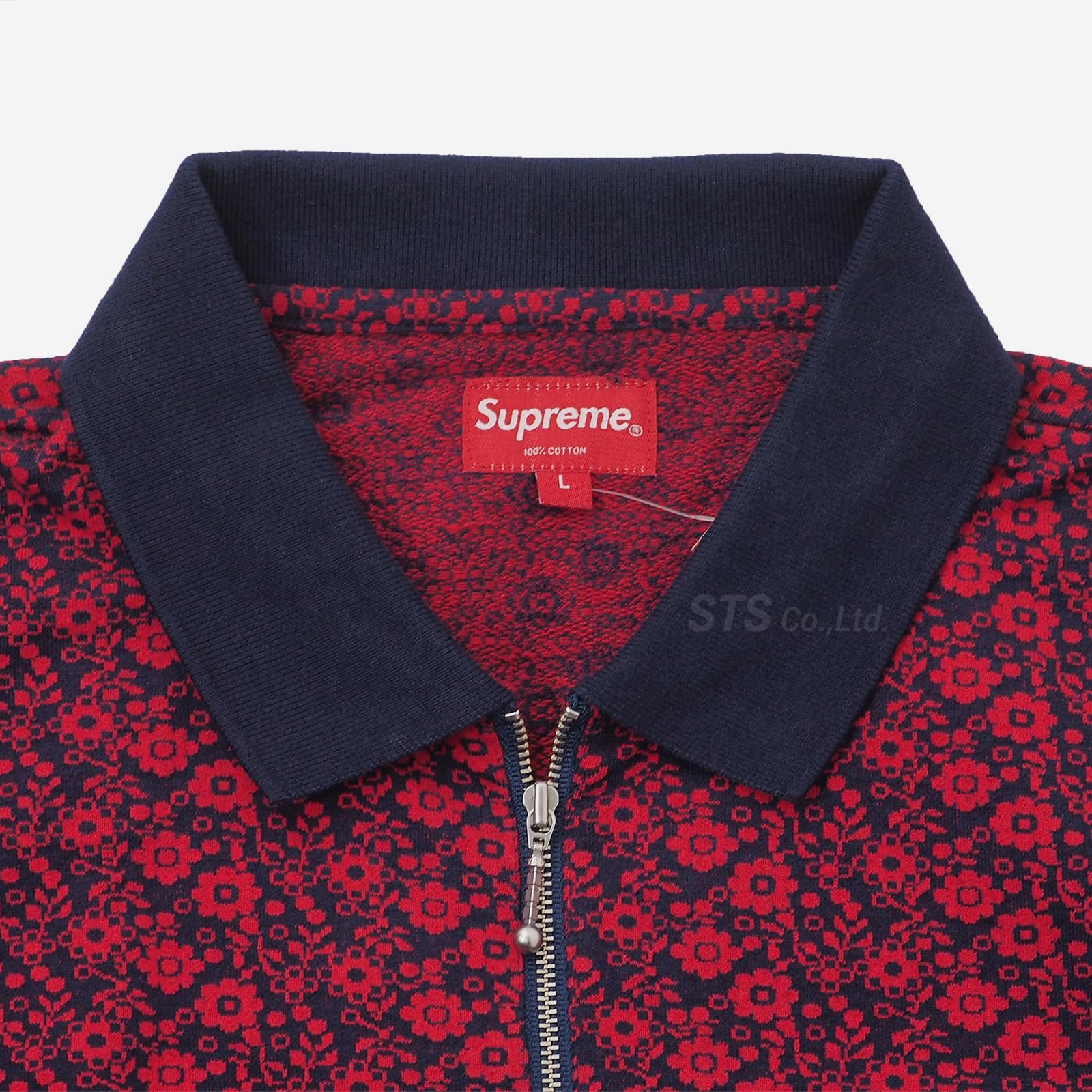 Supreme - Floral Jacquard Zip L/S Polo - UG.SHAFT