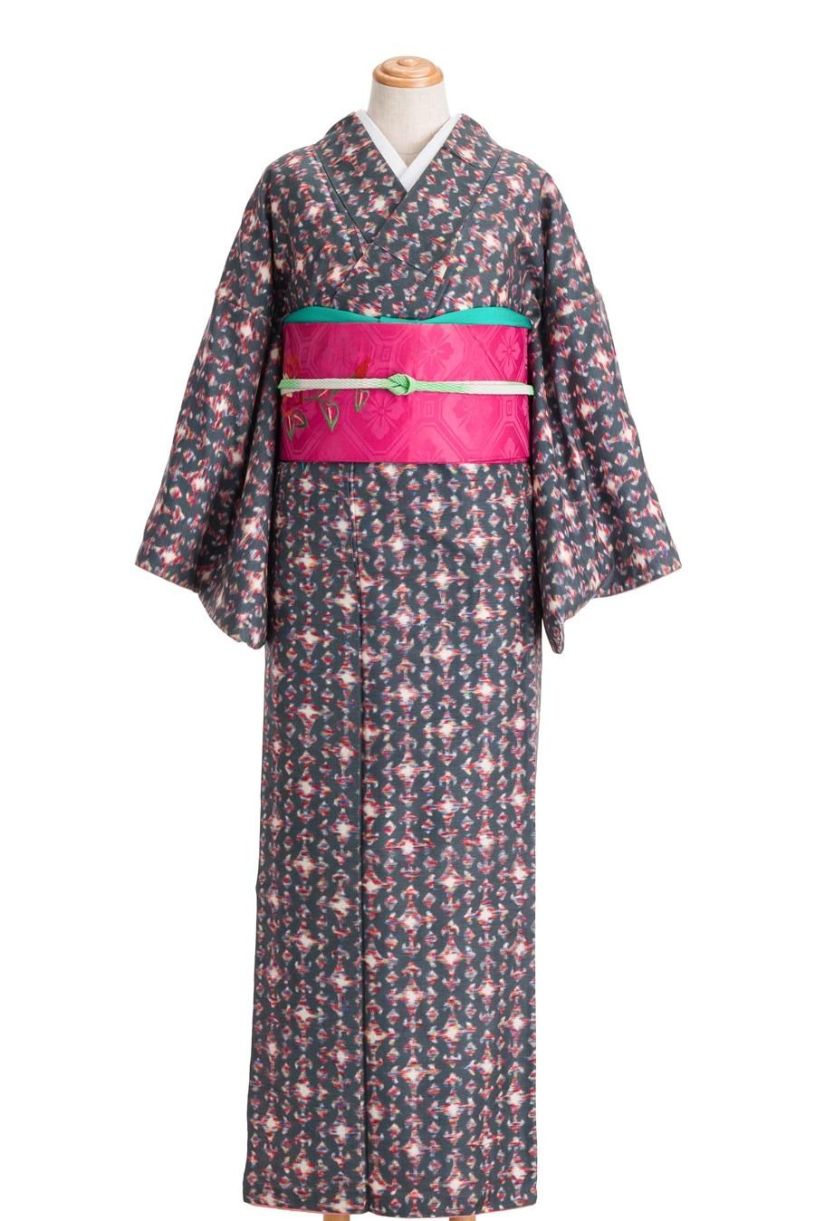 アンティーク着物 銘仙 キラキラダイヤ柄 - からん::アンティーク着物