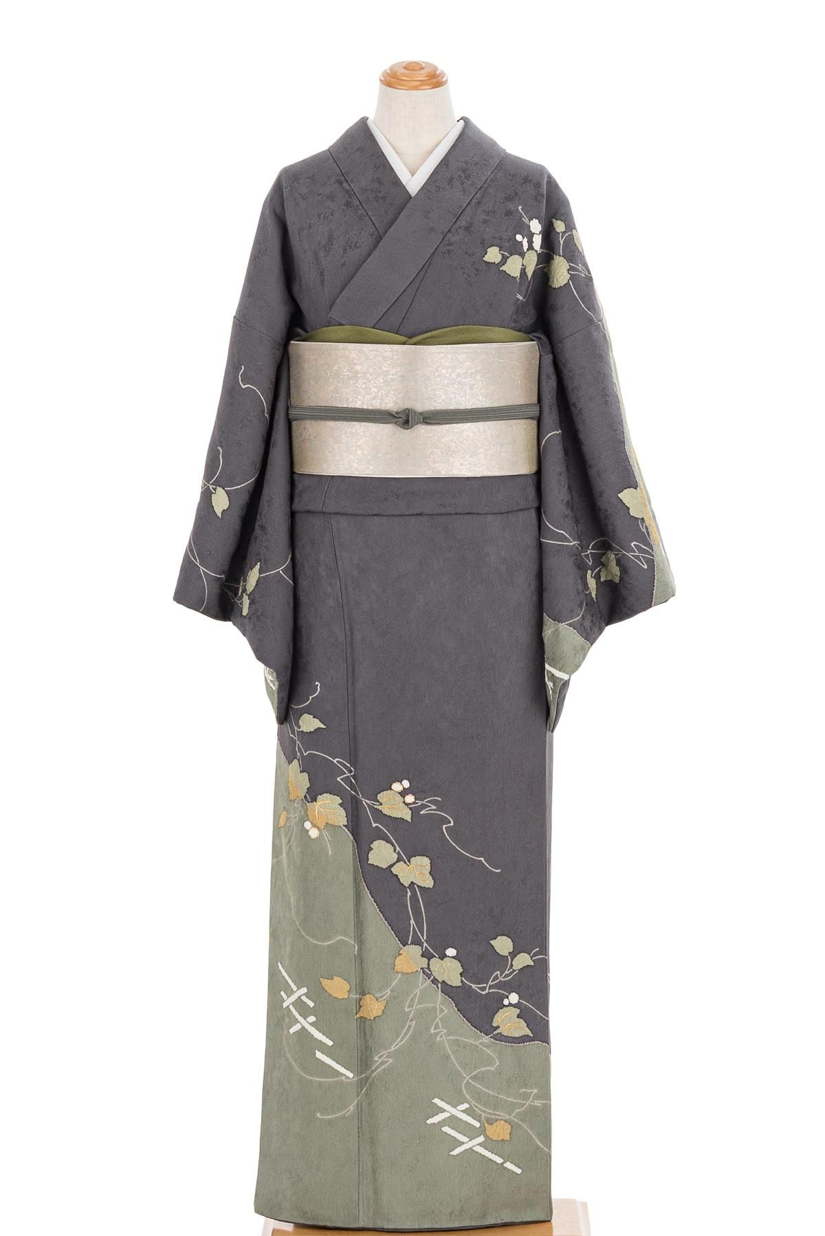 訪問着 蔦の葉 絞り - からん::アンティーク着物・リサイクル着物の