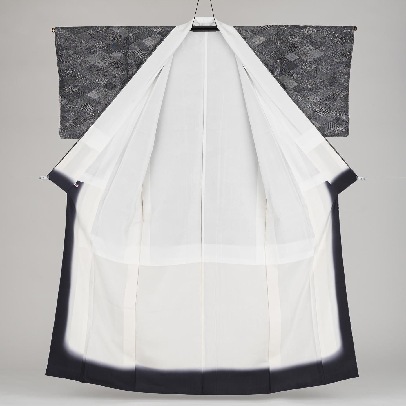 大島紬 江戸小紋 菱に寄せ柄 - からん::アンティーク着物・リサイクル