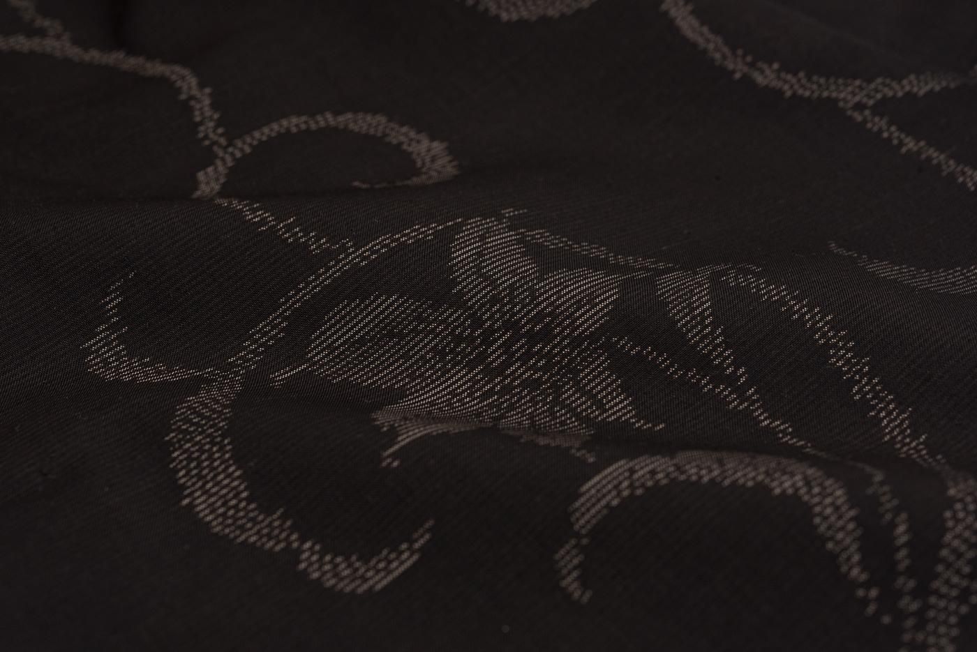 大島紬 花唐草模様 ゆったりサイズ - からん::アンティーク着物