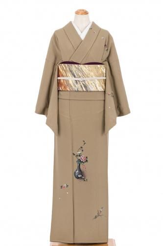 暈し色無地 一つ紋 斉藤三才 - からん::アンティーク着物・リサイクル