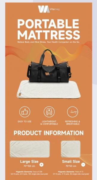 viiva 遠赤外線磁場ポータブルマットレス 大小2枚セット(カバー付き