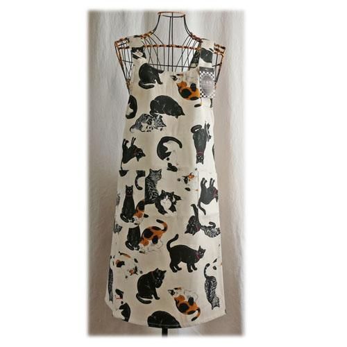 うにゃうにゃ猫エプロン【アイボリー】 - 猫雑貨・猫グッズ 猫的生活