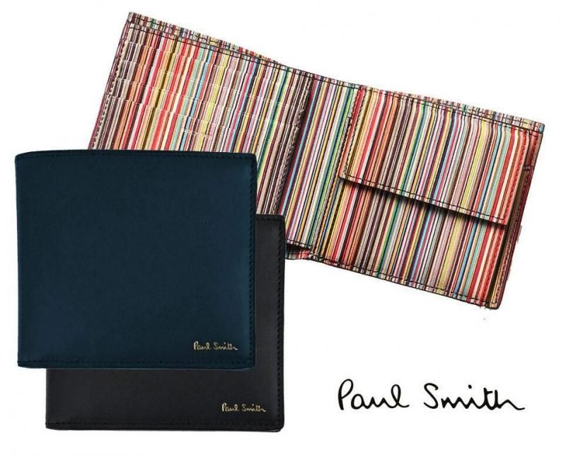 ポールスミス PAUL SMITH 財布 二つ折り財布 本革 レザー コンパクト