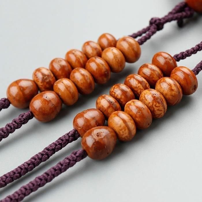 真言宗 数珠 男性用 尺三 108玉 みかん玉 鳳眼菩提樹 正絹製・2色梵天