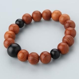 数珠ブレスレット 約12×13ミリ 一位(いちい) 黒檀 - 念珠ドットコム