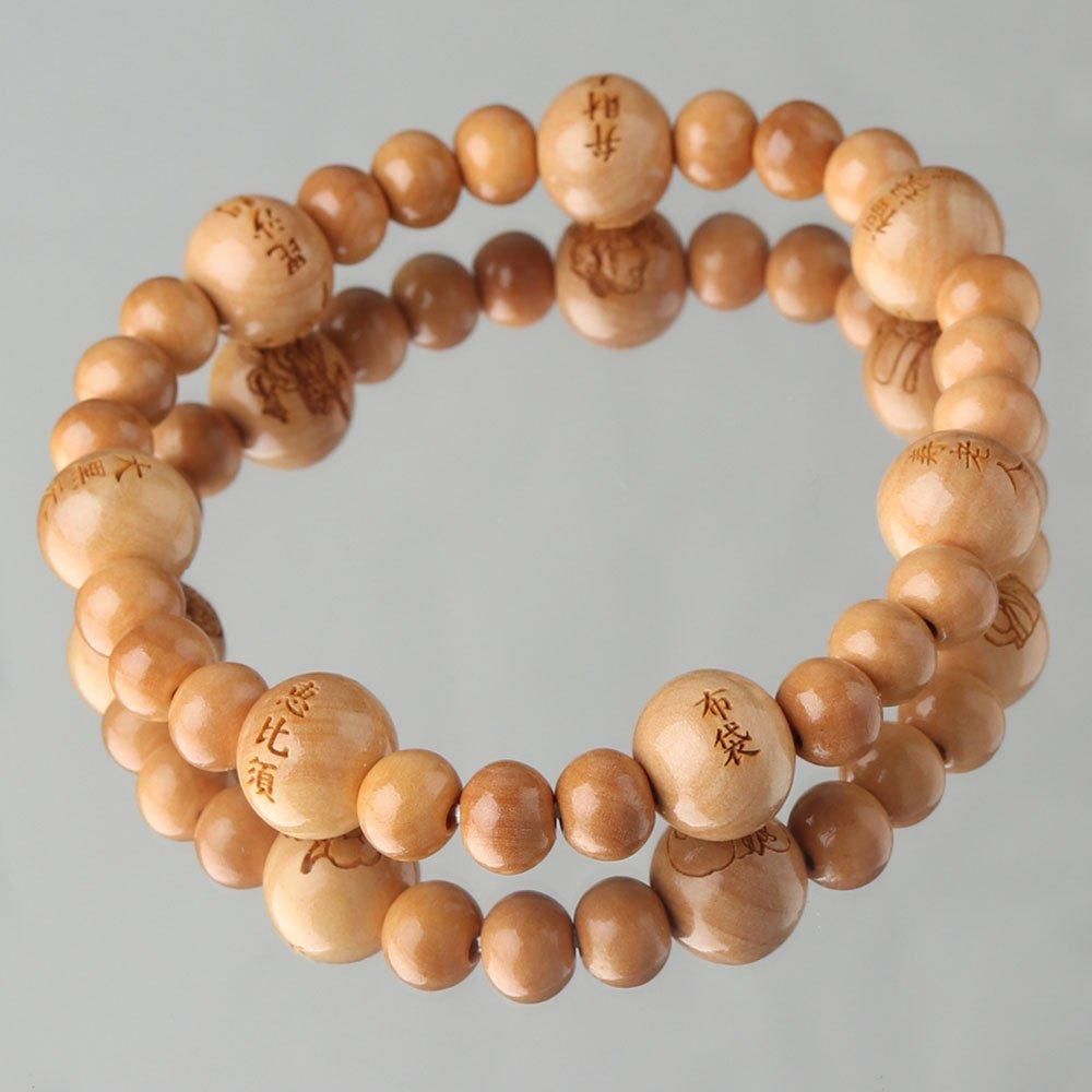 ≪特別価格≫七福神 彫刻 柘植 ブレスレット 108120100 - 数珠 京念珠