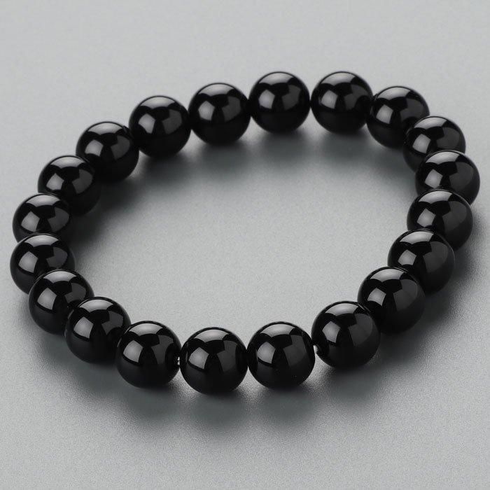 ブラックオニキス ブレスレット 約10mm ストレート - 念珠ドットコム