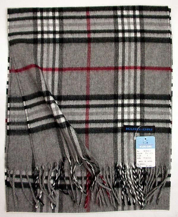 KURI-ORIタータンチェックマフラー（グレーチェック） - スクール