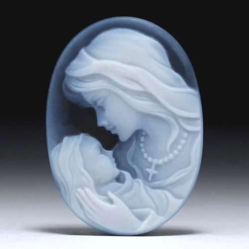 SV加工費込】母子モチーフのストーンカメオルース - イタリアカメオと