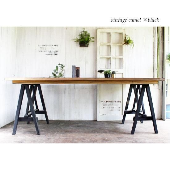 フランスアンティーク古木ダイニングテーブル/木製机/作業台/デスク(90