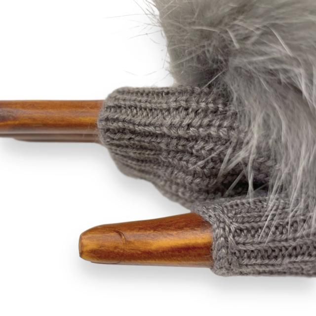 ALPO 【アルポ】 フォックスファー・カシミア混ニット・フィンガーレス