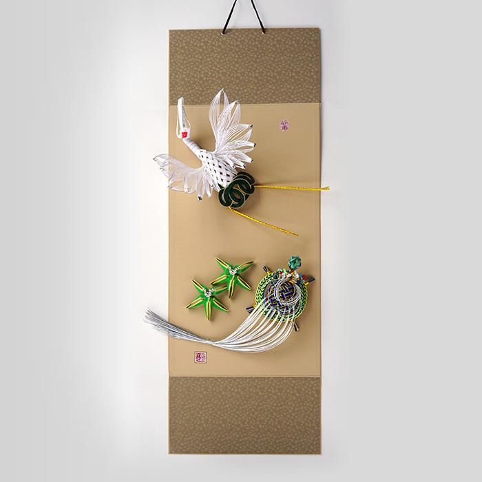 ko0202鶴亀 掛け軸｜水引細工 飾物・小物｜加賀水引 津田水引折型